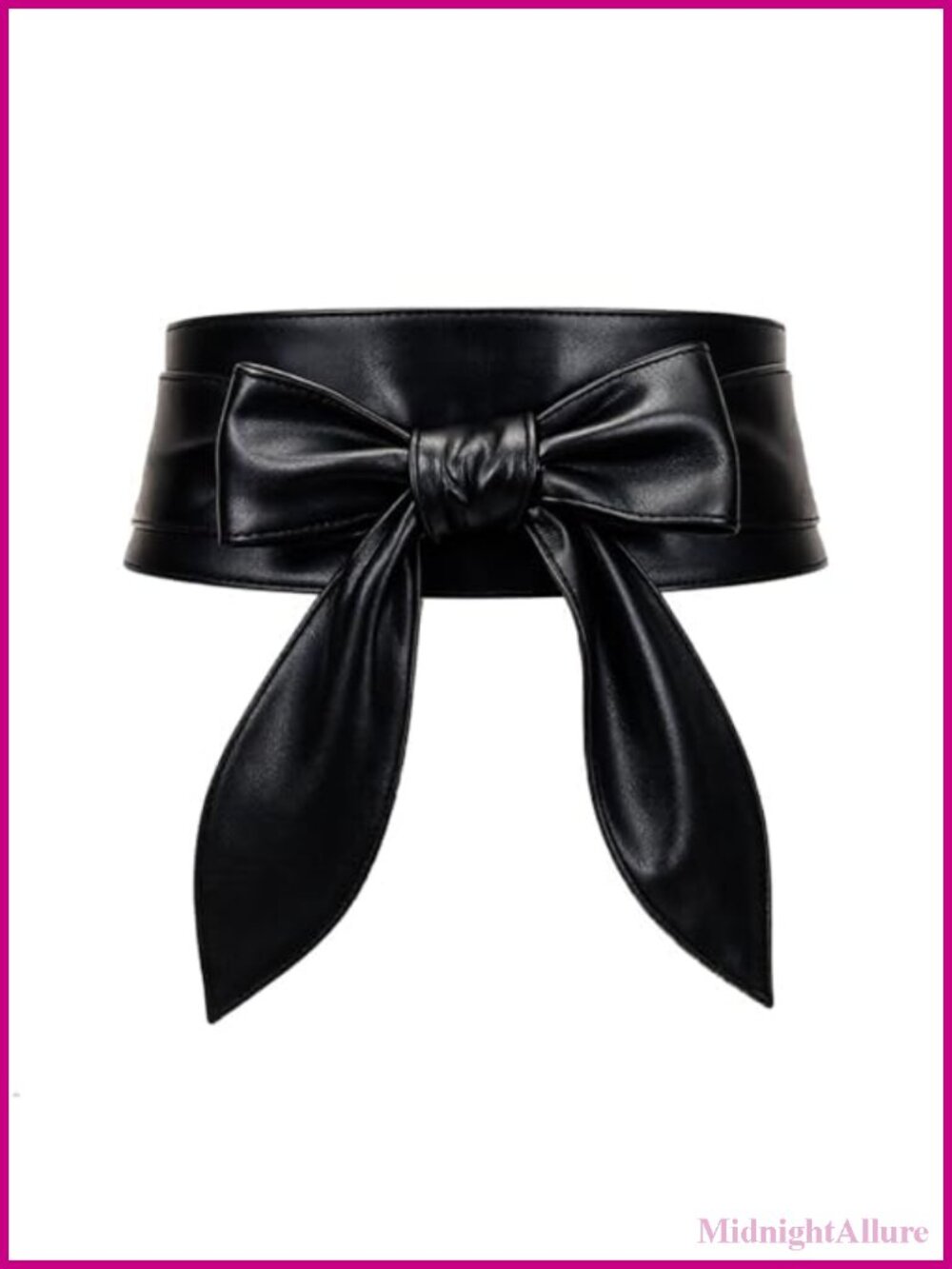 Wide Waist Belt Soft PU Leather Obi Wrap Knotted Tie Sash for Dresses